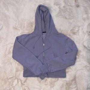 Brandy Melville Cropped Hoodie Purple Sweatshirt Girl Teen One Size EUC Preowned